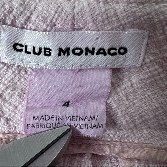 CLUB Monaco Pink Tweed Cropped Ankle Pants Size 4 - Picture 6 of 10